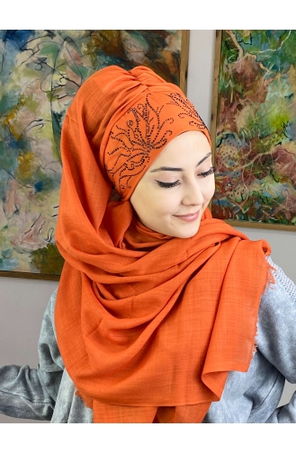 Orange Ready to Wear Turban 33ŞBTTHZŞL33-03