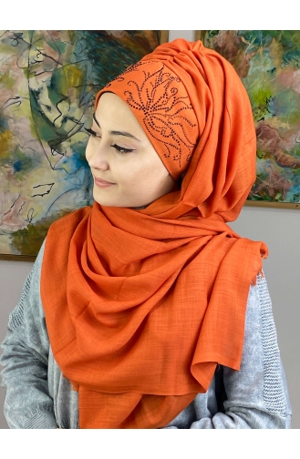 Orange Ready to wear Turban 33ŞBTTHZŞL33-03