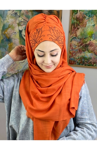 Orange Ready to Wear Turban 33ŞBTTHZŞL33-03