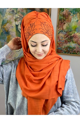 Orange Ready to wear Turban 33ŞBTTHZŞL33-03