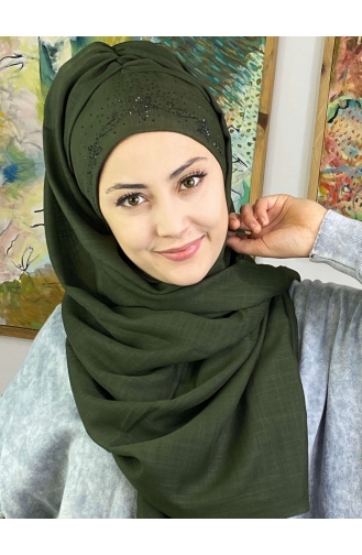 Dunkel Khaki Praktischer Turban 11ŞBTTHZŞL11-01