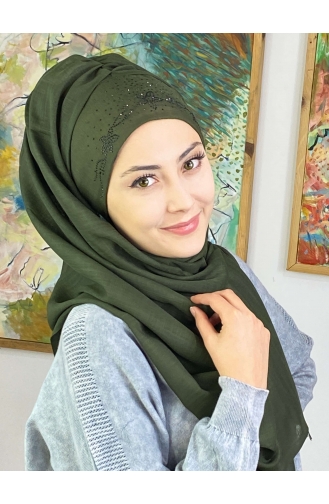 Dunkel Khaki Praktischer Turban 11ŞBTTHZŞL11-01