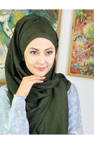 Dunkel Khaki Praktischer Turban 11ŞBTTHZŞL11-01