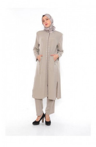 Cream Women s Hajj Umrah Two-Piece Suits 409.Krem