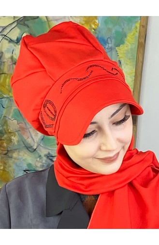 Vermilion Ready to Wear Turban 1TŞŞAP27OCK-10