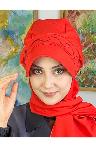 Vermilion Ready to Wear Turban 1TŞŞAP27OCK-10