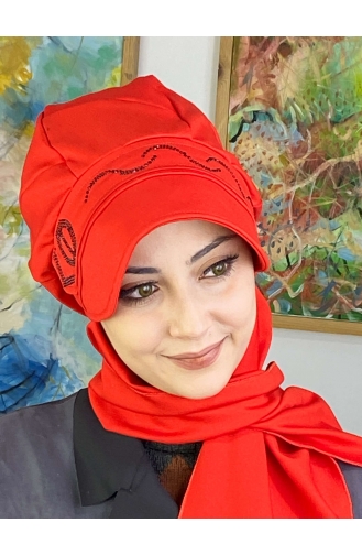 Vermilion Ready to Wear Turban 1TŞŞAP27OCK-10