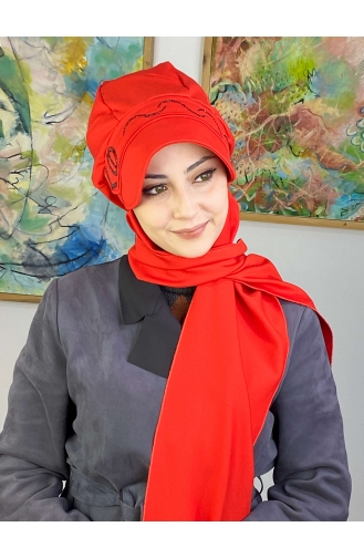 Vermilion Ready to Wear Turban 1TŞŞAP27OCK-10
