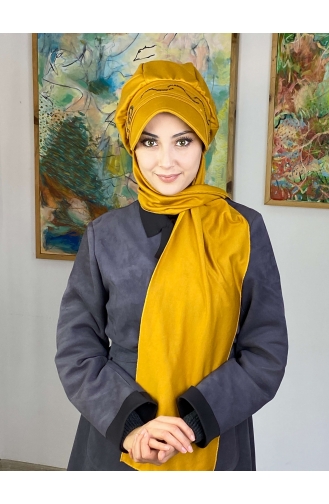 Mustard Ready to wear Turban 1TŞŞAP27OCK-03