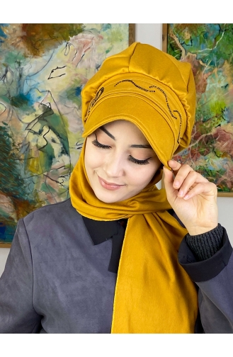 Mustard Ready to wear Turban 1TŞŞAP27OCK-03