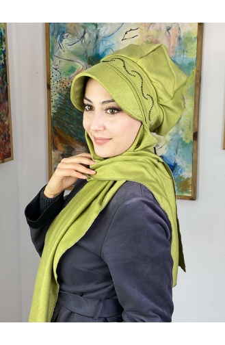 Pistachio Green Ready to Wear Turban 1TŞŞAP27OCK-04