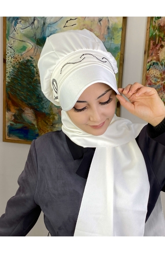 White Ready to Wear Turban 1TŞŞAP27OCK-05