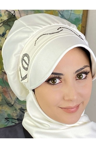 White Ready to Wear Turban 1TŞŞAP27OCK-05