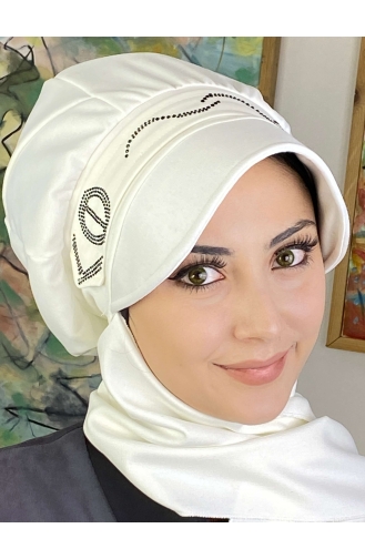 White Ready to wear Turban 1TŞŞAP27OCK-05