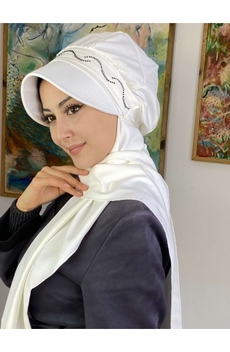 White Ready to wear Turban 1TŞŞAP27OCK-05