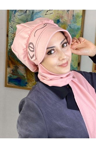 Hellrosa Praktischer Turban 1TŞŞAP27OCK-06