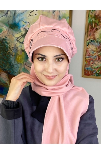 Hellrosa Praktischer Turban 1TŞŞAP27OCK-06