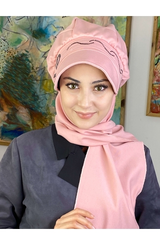 Hellrosa Praktischer Turban 1TŞŞAP27OCK-06