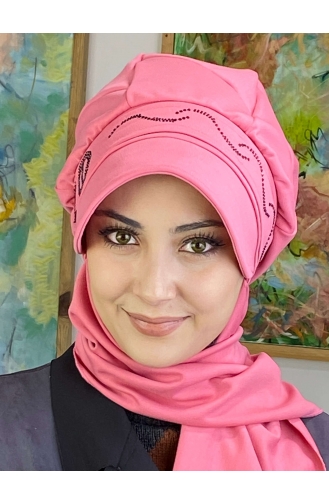 Pink Ready to wear Turban 1TŞŞAP27OCK-07