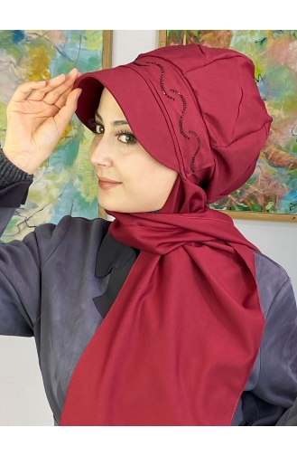Dark Claret Red Ready to Wear Turban 1TŞŞAP27OCK-09