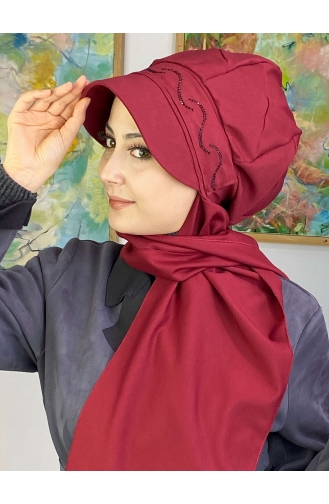 Dunkel Weinrot Praktischer Turban 1TŞŞAP27OCK-09