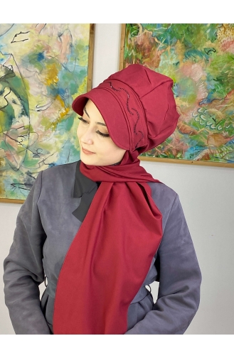 Dunkel Weinrot Praktischer Turban 1TŞŞAP27OCK-09