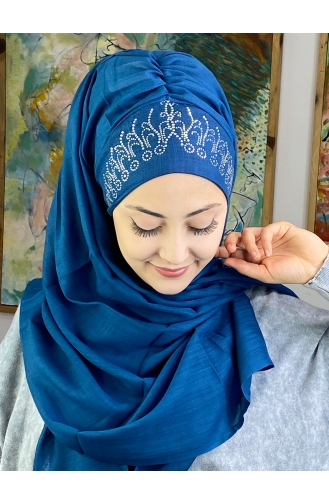 Dunkelblau Praktischer Turban 17ŞBTTHZŞL17-01