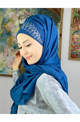 Dunkelblau Praktischer Turban 17ŞBTTHZŞL17-01