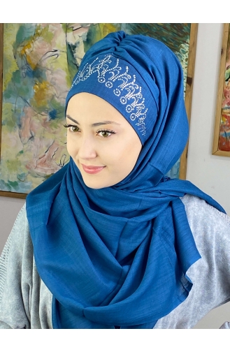 Dunkelblau Praktischer Turban 17ŞBTTHZŞL17-01