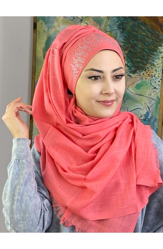 Pinkish Orange Ready to wear Turban 17ŞBTTHZŞL17-02