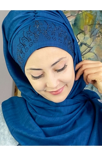 Dunkelblau Praktischer Turban 18ŞBTTHZŞL18-01