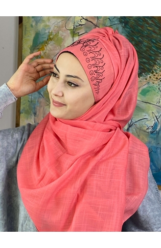 Pinkish Orange Ready to wear Turban 18ŞBTTHZŞL18-02