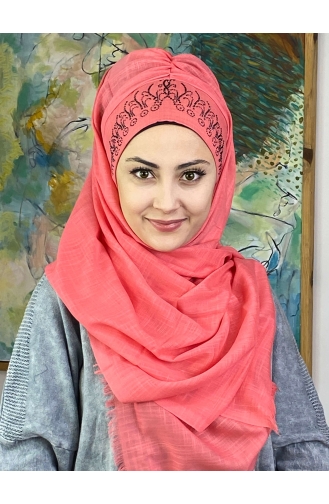 Pinkish Orange Ready to wear Turban 18ŞBTTHZŞL18-02