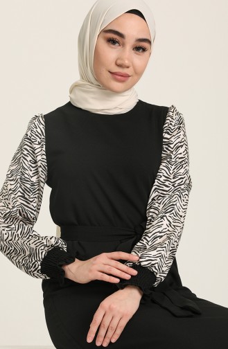 Creme Hijab Kleider 3113-01