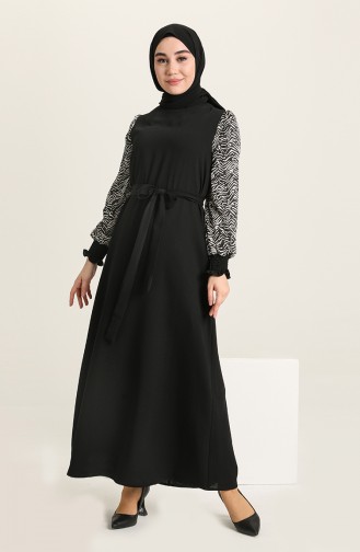 Black Hijab Dress 3113-02