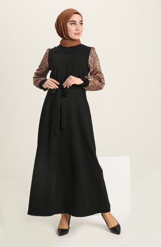 Black Hijab Dress 3113-03