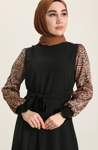 Black Hijab Dress 3113-03