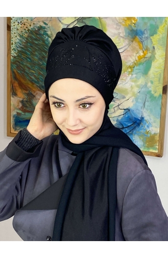 Black Ready to Wear Turban 9TBN27OCK-02