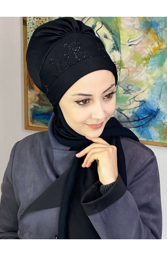 Black Ready to Wear Turban 9TBN27OCK-02