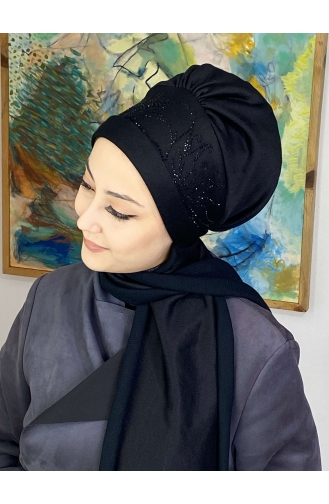 Black Ready to Wear Turban 9TBN27OCK-02