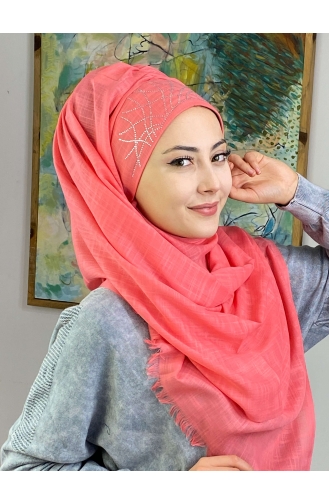 Pinkish Orange Ready to wear Turban 1ŞBTTHZŞL01-04