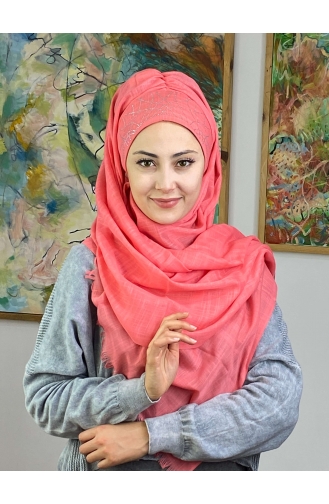 Peach Pink Ready to Wear Turban 1ŞBTTHZŞL01-04