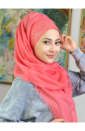 Peach Pink Ready to Wear Turban 1ŞBTTHZŞL01-04