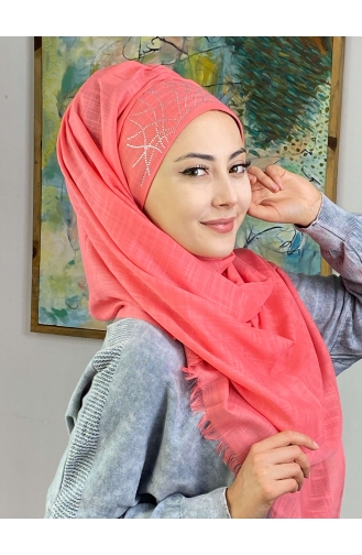 Pinkish Orange Ready to wear Turban 1ŞBTTHZŞL01-04