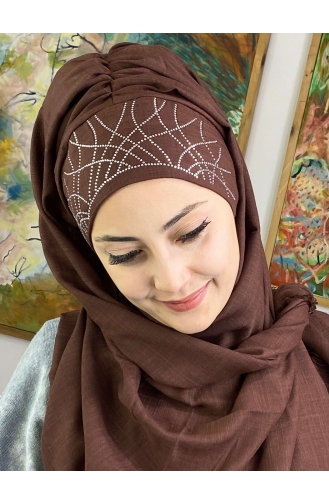 Dark Brown Ready to wear Turban 1ŞBTTHZŞL01-05