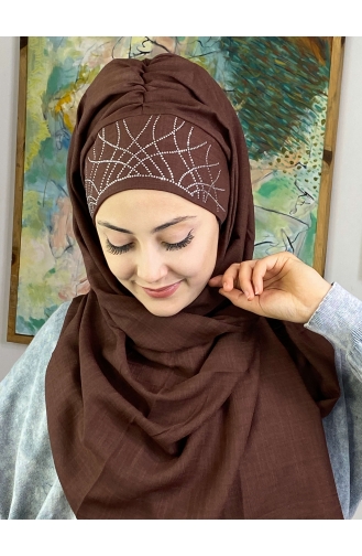 Dark Brown Ready to wear Turban 1ŞBTTHZŞL01-05