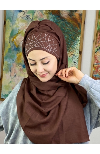 Dark Brown Ready to wear Turban 1ŞBTTHZŞL01-05