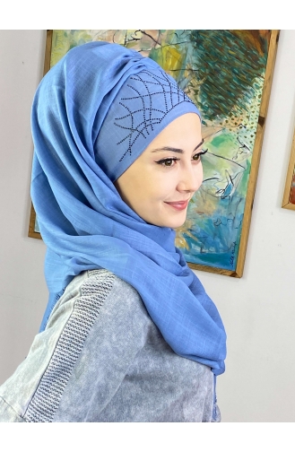 Light Blue Ready to Wear Turban 2ŞBTTHZŞL02-02