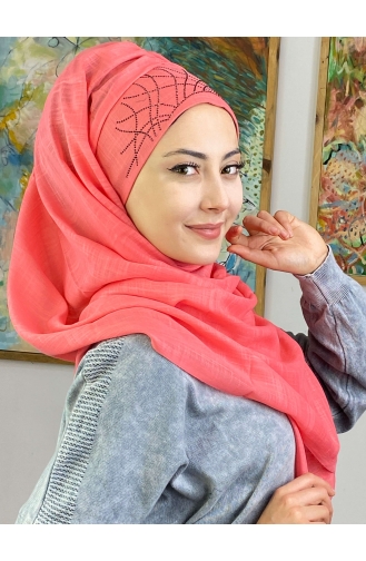 Peach Pink Ready to Wear Turban 2ŞBTTHZŞL02-04