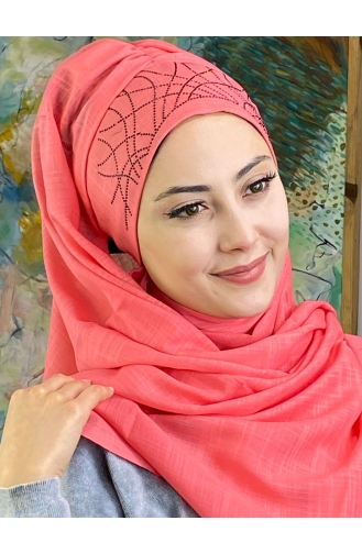 Turban Pret-a-Porter Rose Orange pâle 2ŞBTTHZŞL02-04